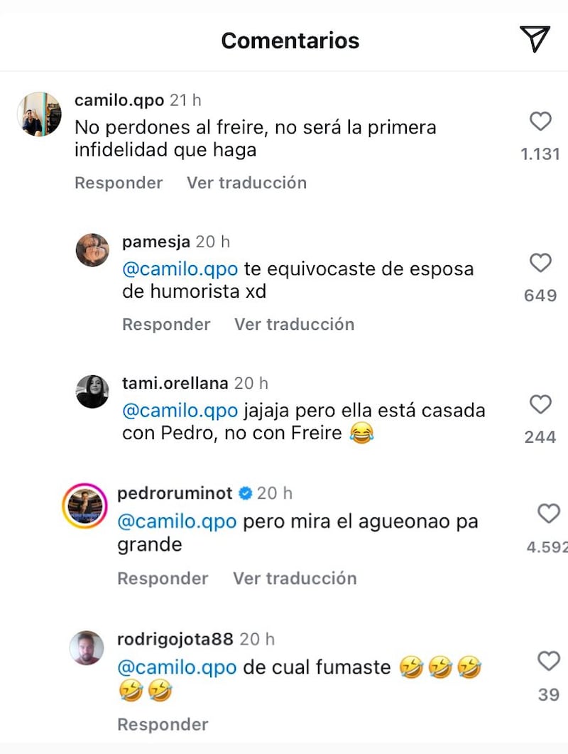 Pedro Ruminot respondió a sujeto que lo confundió con Sergio Freire tras infidelidad a Maly Jorquiera: “El ahue… pa’ grande”