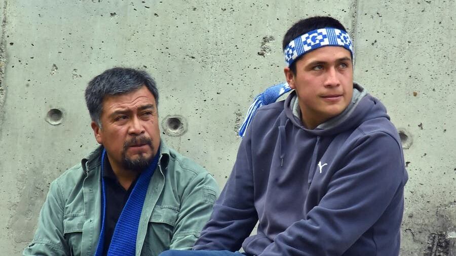 Héctor Llaitul y su hijo Ernesto