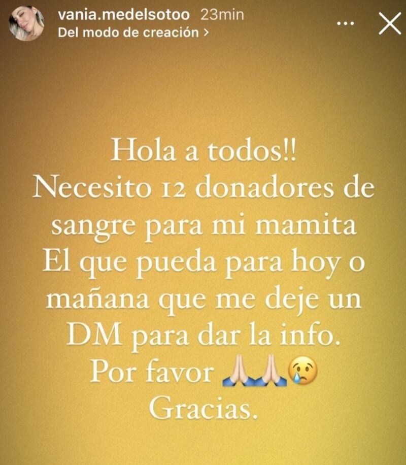 La hermana de Gary Medel pidió donadores de sangre para su madre, Marisol Soto.