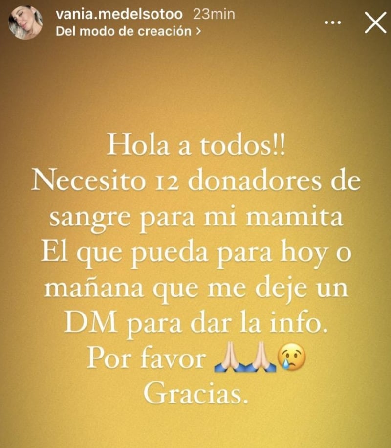 La hermana de Gary Medel pidió donadores de sangre para su madre, Marisol Soto.