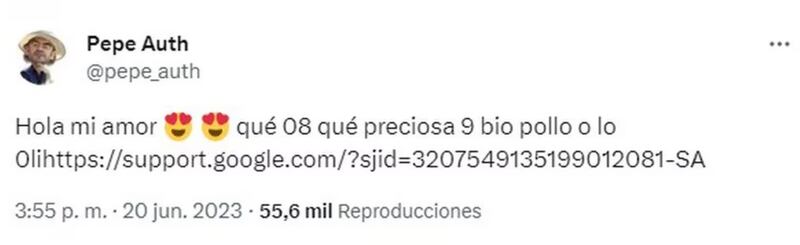 Tuit coqueto de Pepe Auth