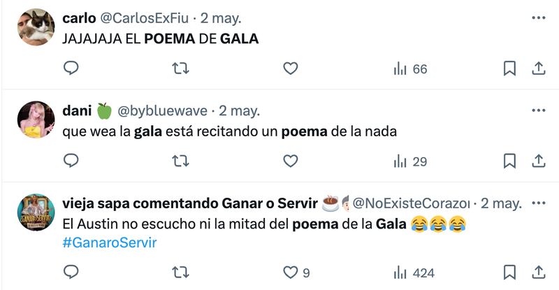 Comentarios sobre Gala Caldirola | Captura: X (Twitter)