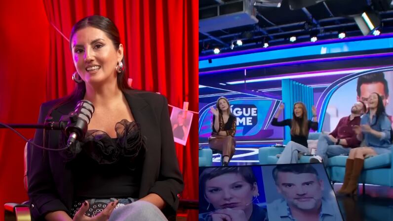 María Paz Arancibia y panel de Sígueme | Captura: Juzgamos y nos funamos y Sígueme