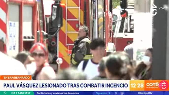 Paul Vásquez resultó con lesiones mientras combatía megaincendio en San Bernardo