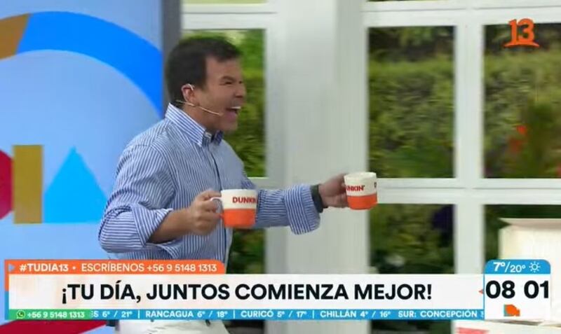 El periodista regresó este lunes al matinal "Tu día", de Canal 13.