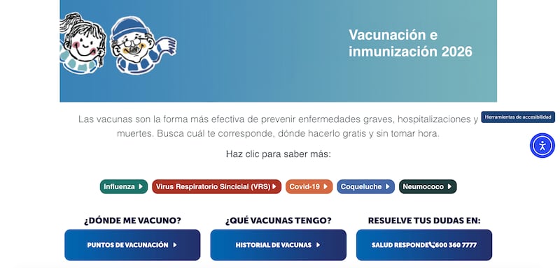 Buscador Puntos de Vacunización | Captura: minsal.cl