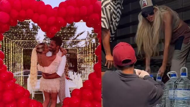 María José López ayuda a damnificados de incendios forestales.