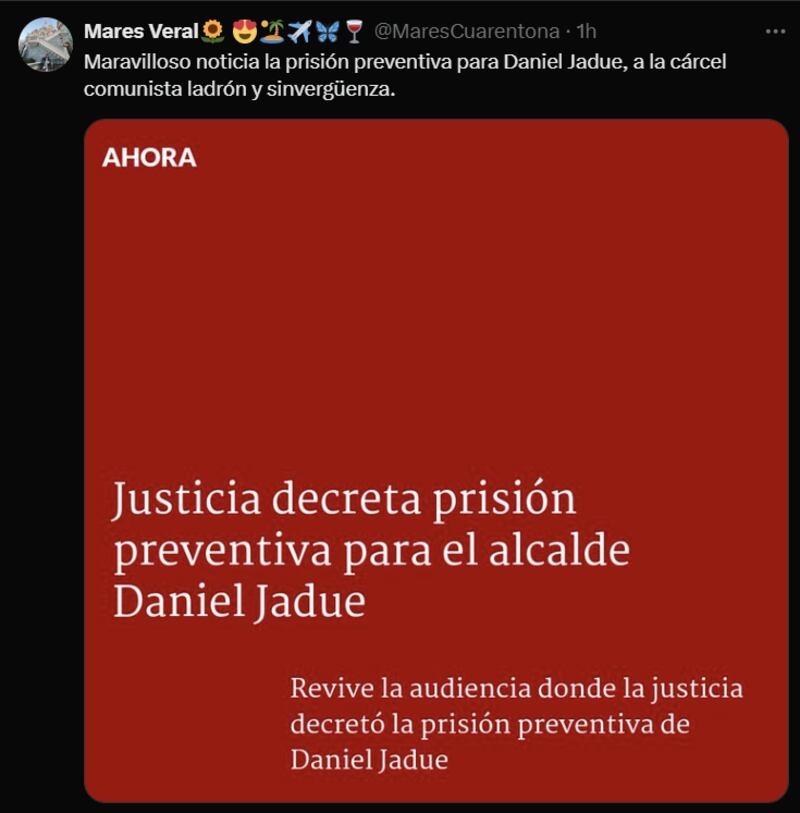 Reacción prisión preventiva Daniel Jadue | X