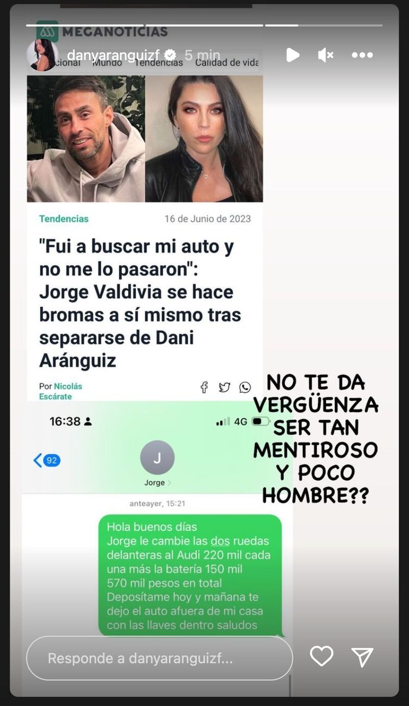Historia de Daniela Aránguiz | Fuente: Instagram
