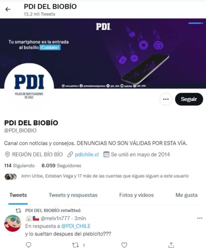Captura de Twitter