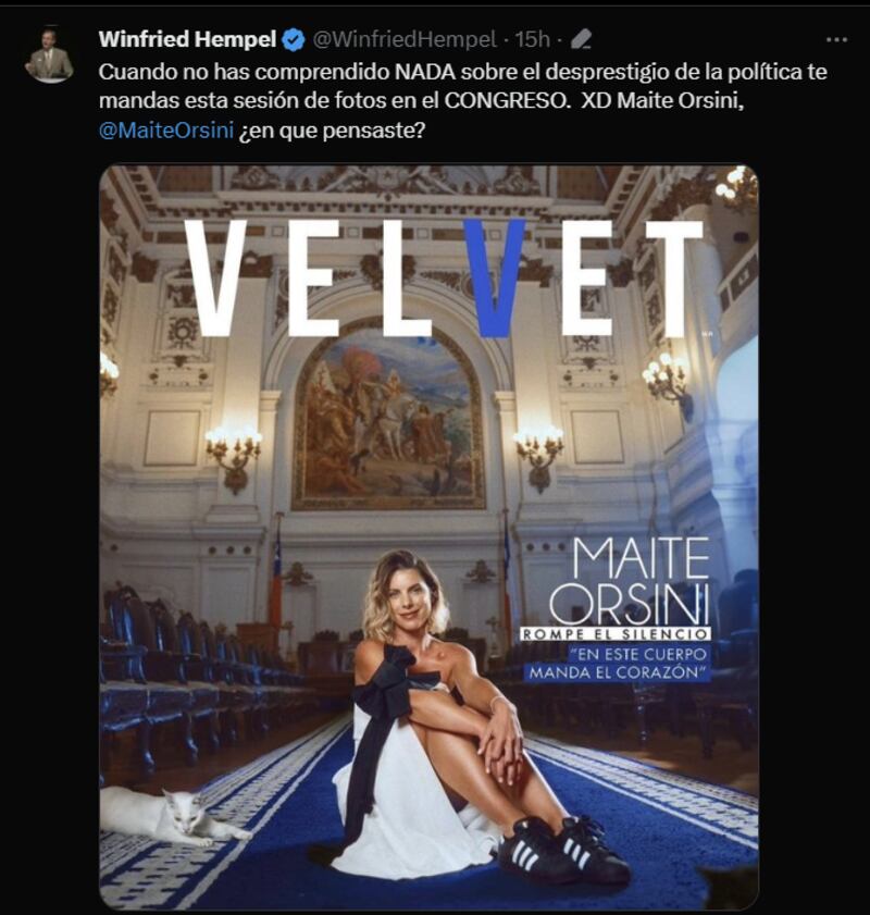 Reacción a sesión de fotos de Maite Orsini | X