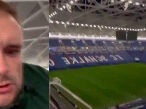 ¡Temblaba de frío! Aficionado inglés se duerme en pleno partido y despierta con el estadio vacío