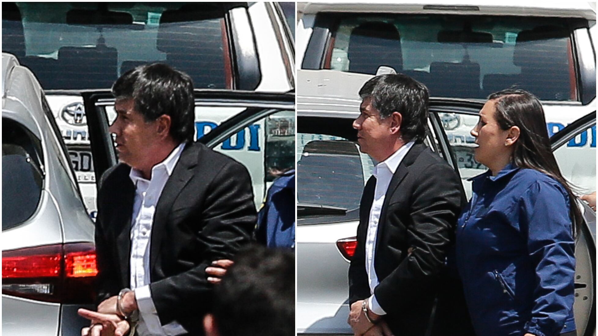 Manuel Monsalve llega esposado a cuartel de la PDI