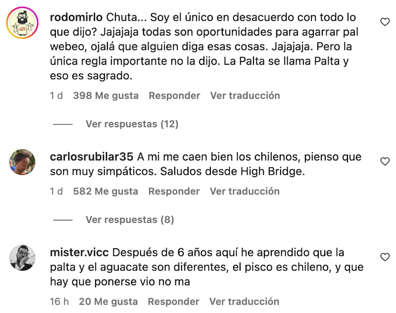 Comentarios de publicación de David Noah | Captura: Instagram