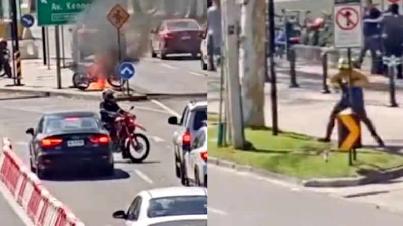 Motociclista en Las Condes