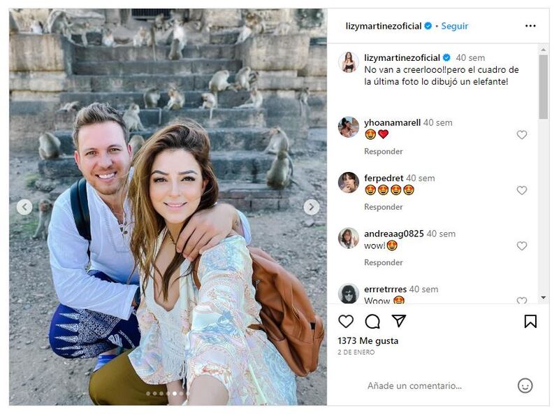 Lizy Martínez junto a su esposo, Guillermo Loza