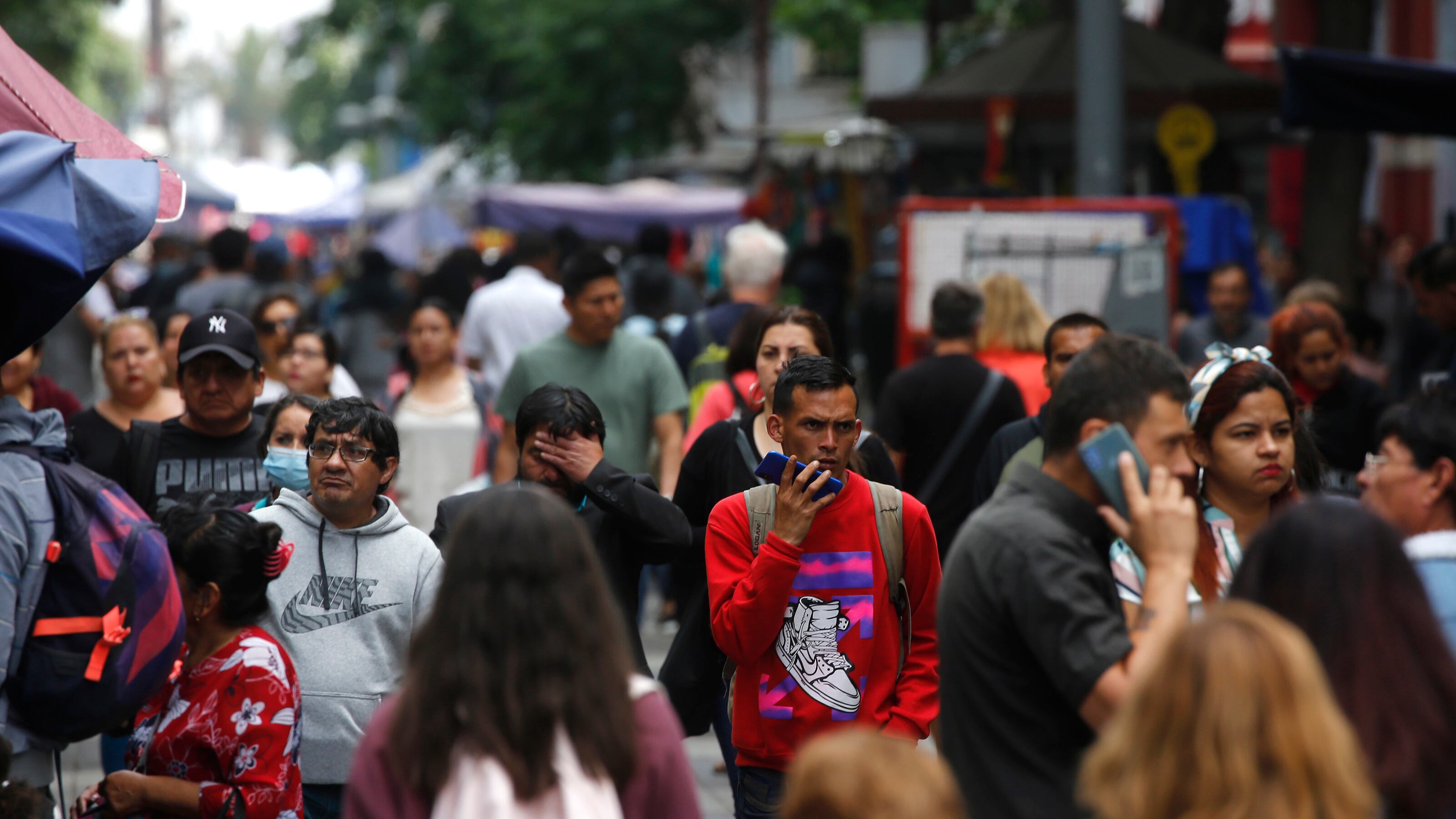 Comercio ambulante en Santiago centro