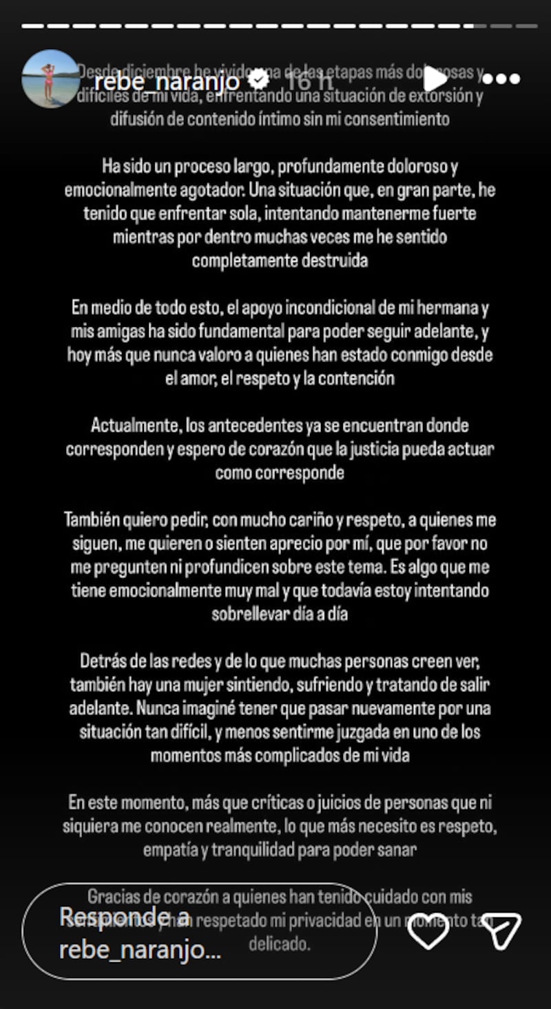 Historia de Rebeca Naranjo | Fuente: Instagram @rebe_naranjo