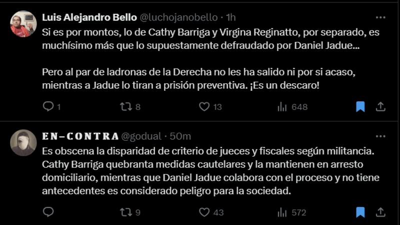 Reacción prisión preventiva Daniel Jadue | X