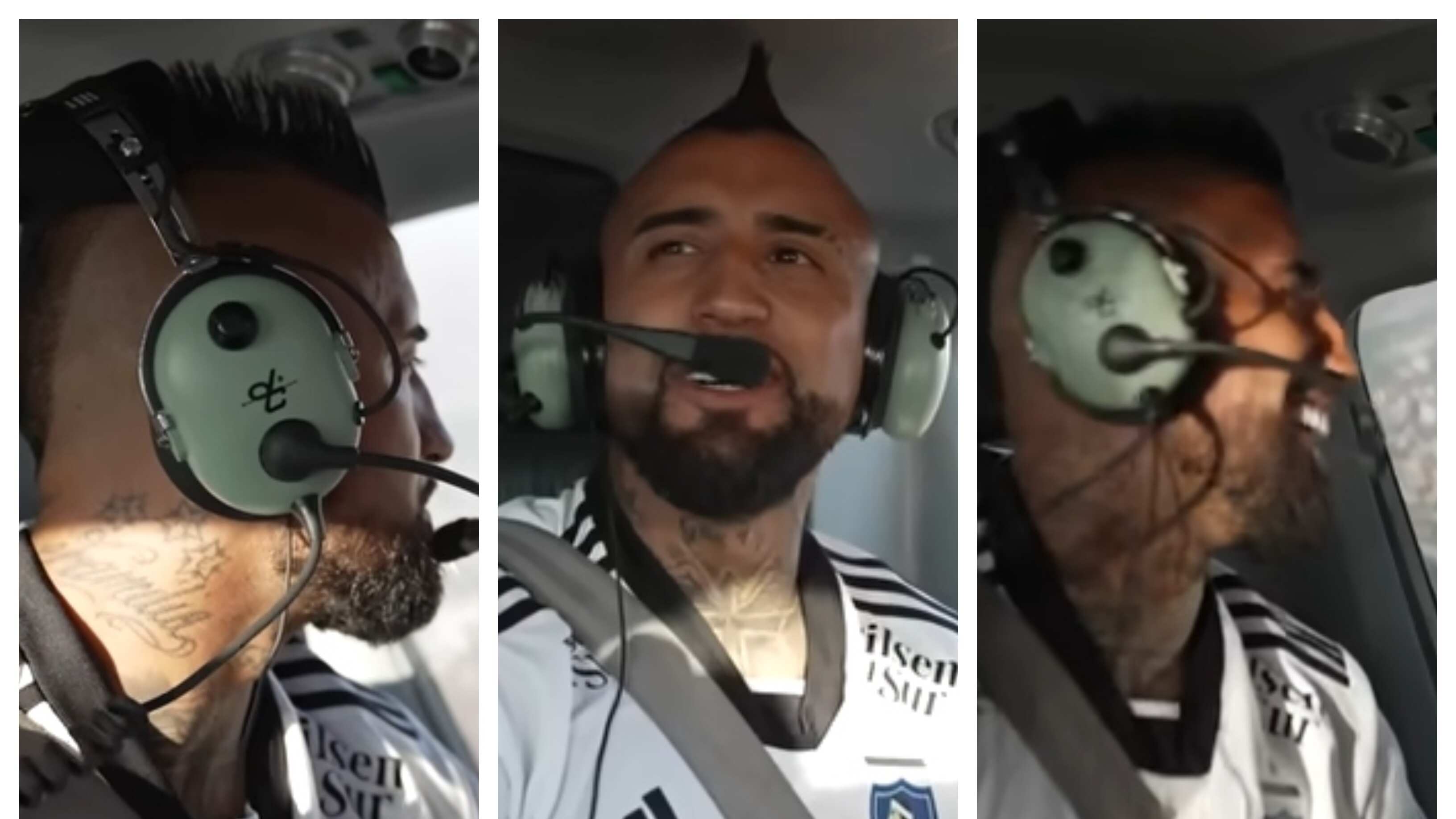 El nuevo futbolista albo tuvo un irónico recuerdo para la U en el video de su vuelo en helicóptero para ser presentado como nuevo jugador de Colo Colo.