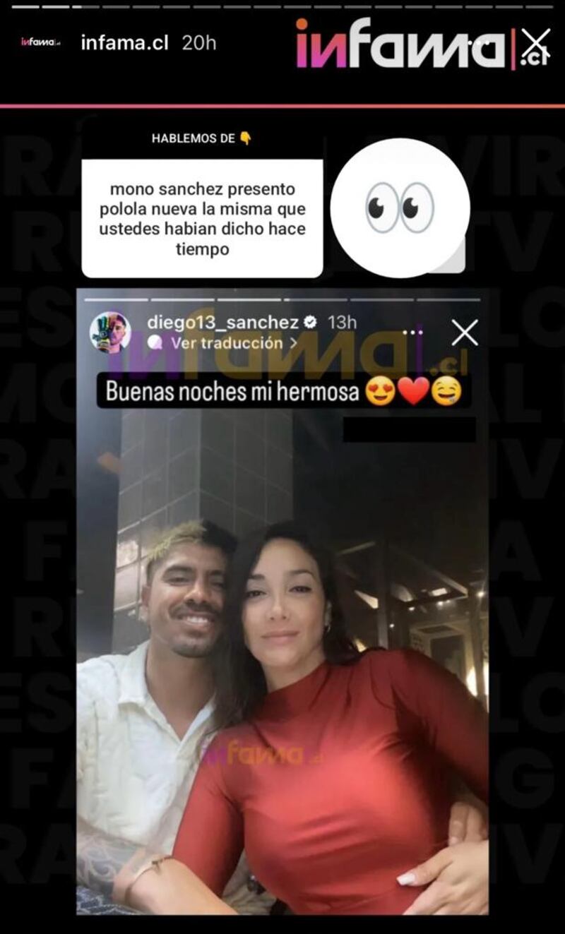 Año nuevo, vida nueva. El arquero de Coquimbo Unido y expareja de la animadora Yamila Reyna presentó su nueva polola en sociedad, dando por cerrado el capítulo amoroso con la actual conductora del matinal “Buenos días a todos” de TVN.
“Buenas noches mi hermosa”, escribió el futbolista en sus historias de Instagram, junto a una foto donde aparece abrazando sonriente a la mujer, además de agregar el emoji de un corazón rojo, una cara de enamorado y otra de “baboso”, dando cuenta que estaría loquito de amor. 
La imagen fue replicada por la cuenta de farándula Infama, destacando que era una información que había sido filtrada tiempo atrás.