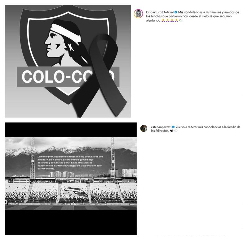 Tanto Vidal como Pavez lamentaron profundamente la muerte de los dos hinchas de Colo Colo en la previa al duelo de Copa Libertadores cancelado frente a Fortaleza.