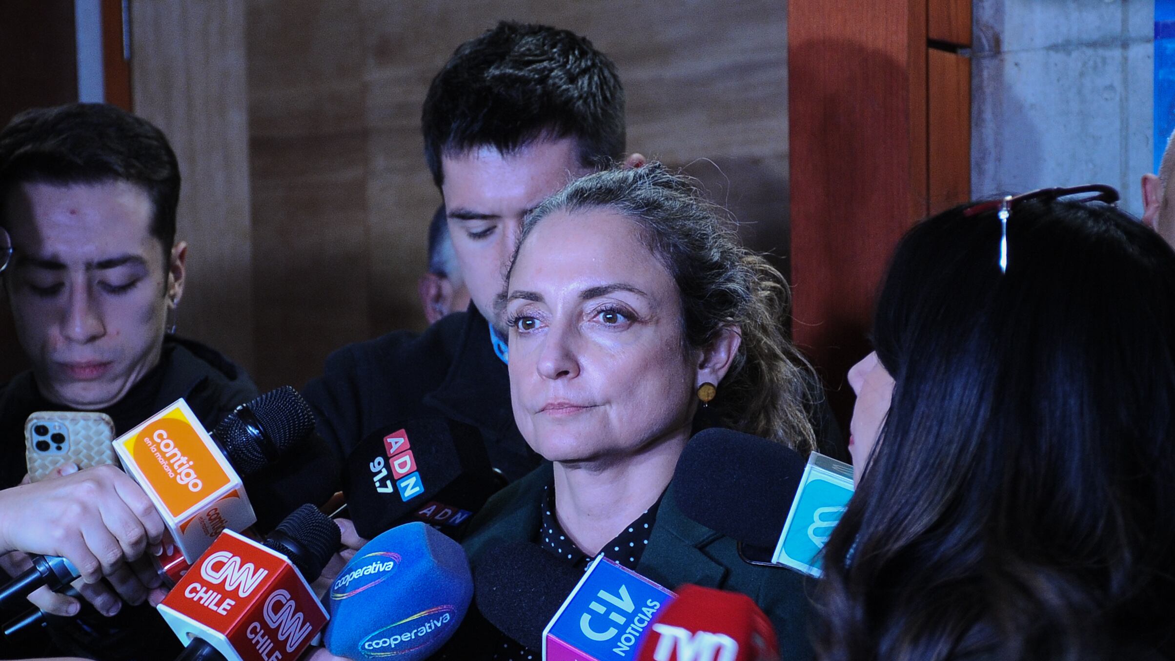 Audiencia de carácter reservado de segundo detenido por caso Francisco Albornoz | 05 DE JUNIO DEL 2025 / SANTIAGO
Fiscal Rossana Folli, da declaraciones a la prensa después de salida de audiencia.
En el Octavo Juzgado de Garantía de Santiago se realizó la audiencia de carácter reservado del segundo detenido por la muerte de Francisco Albornoz, en el marco de la investigación por la desaparición y hallazgo del cuerpo del joven farmacéutico en San Fernando.
FOTO: VICTOR HUENANTE / AGENCIAUNO