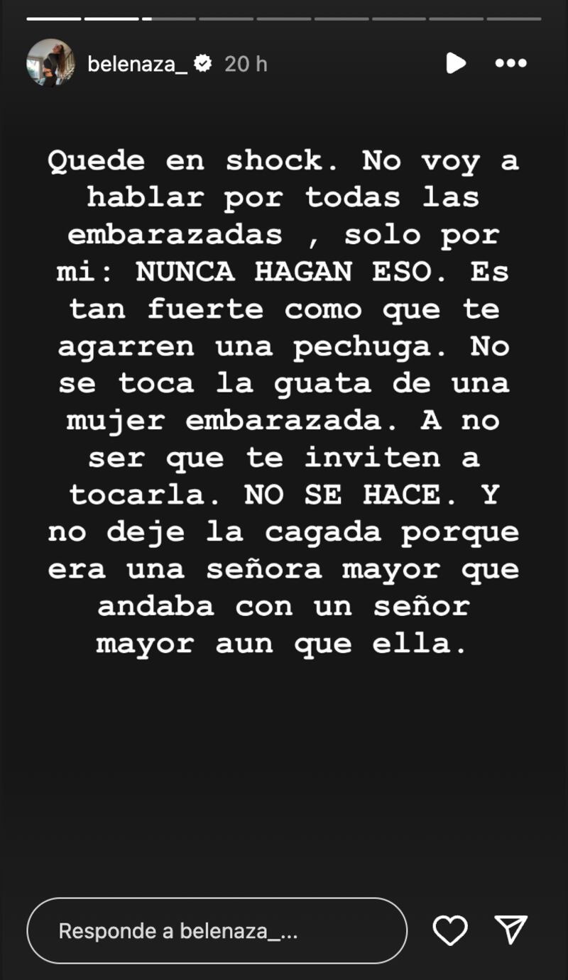 Historia de Belén Mora | Captura: Instagram @belenaza_