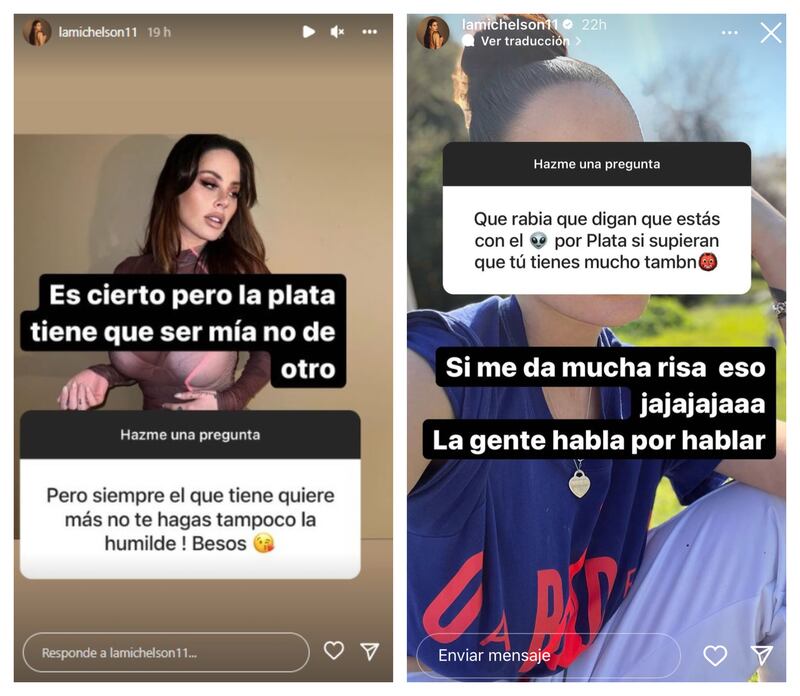 La influencer Ignacia Michelson respondió a quienes aseguran que está emparejada con Marcianeke por el dinero del artista.