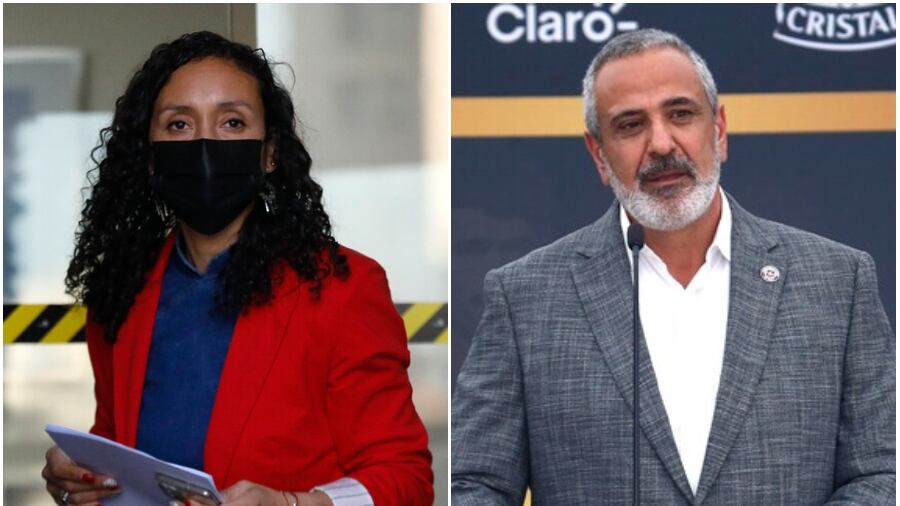 La alcaldesa de San Antonio y el presidente de la ANFP.