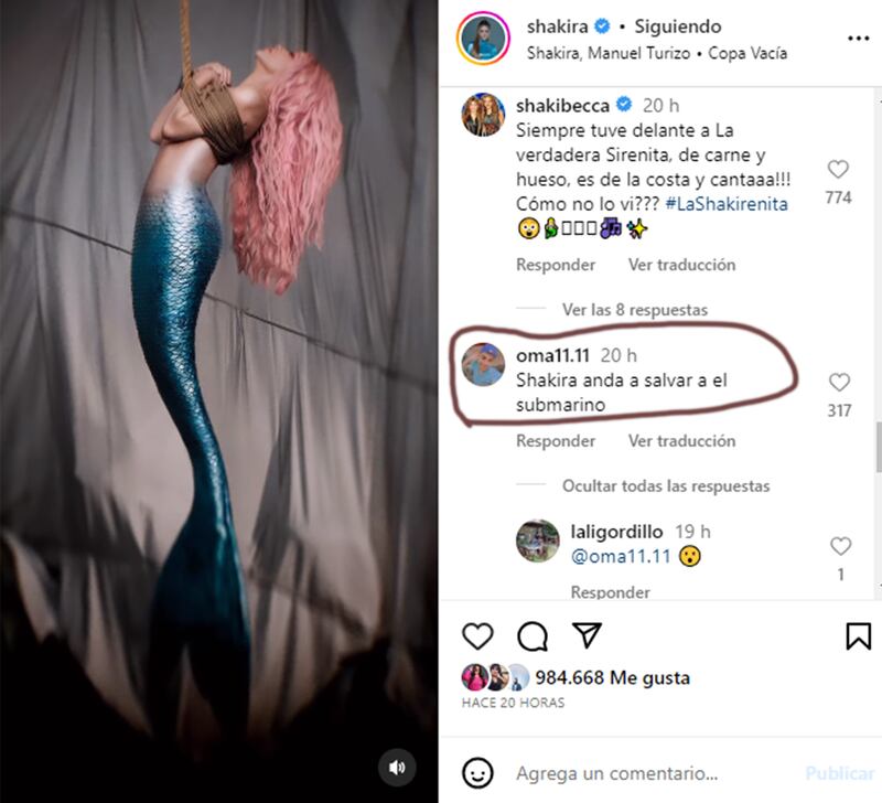 A la “Shakisirenita” le pidieron que salvara al submarino desaparecido.