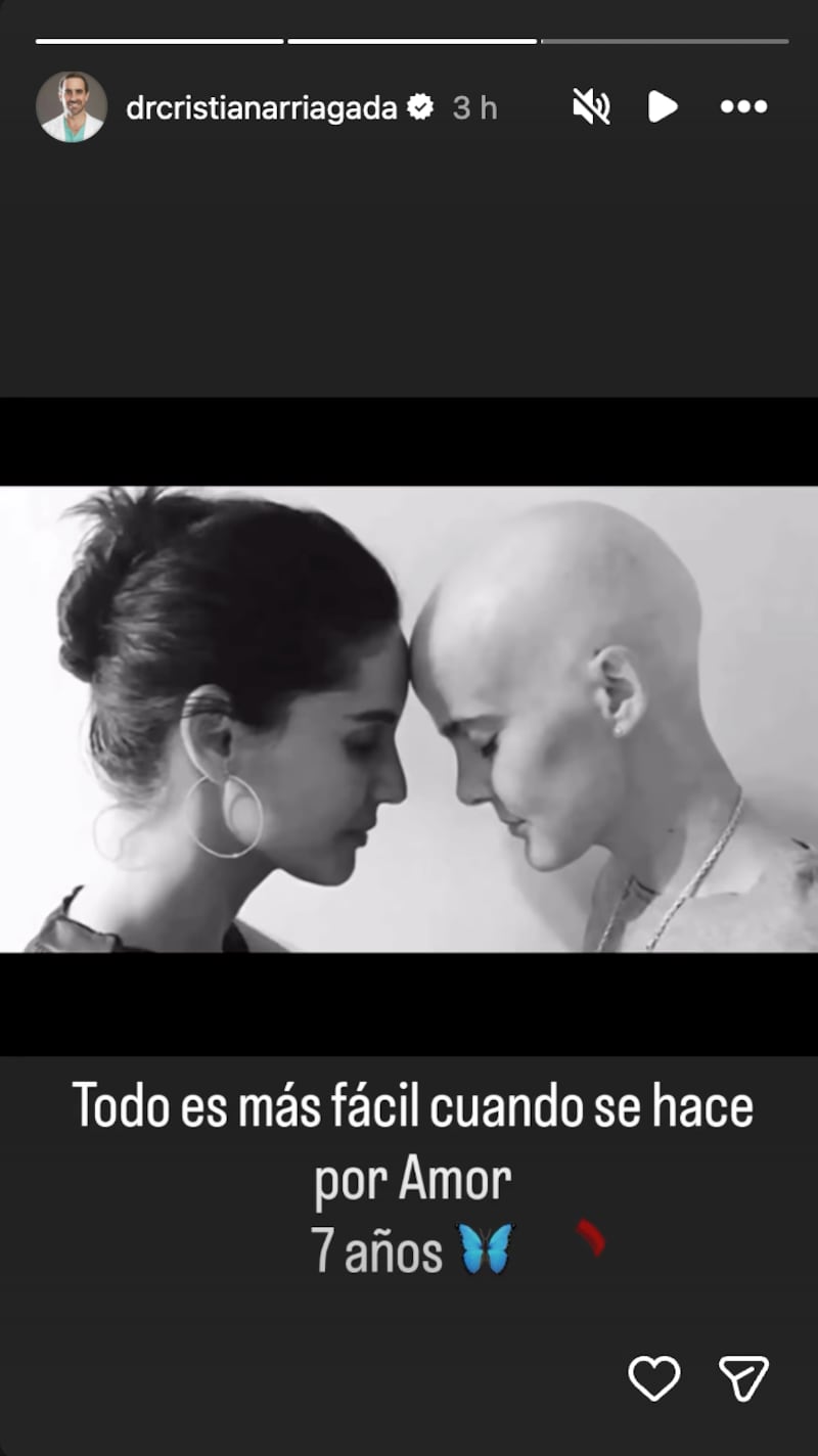 Historia sobre Javiera Suárez | Fuente: Instagram @drcristianarriagada