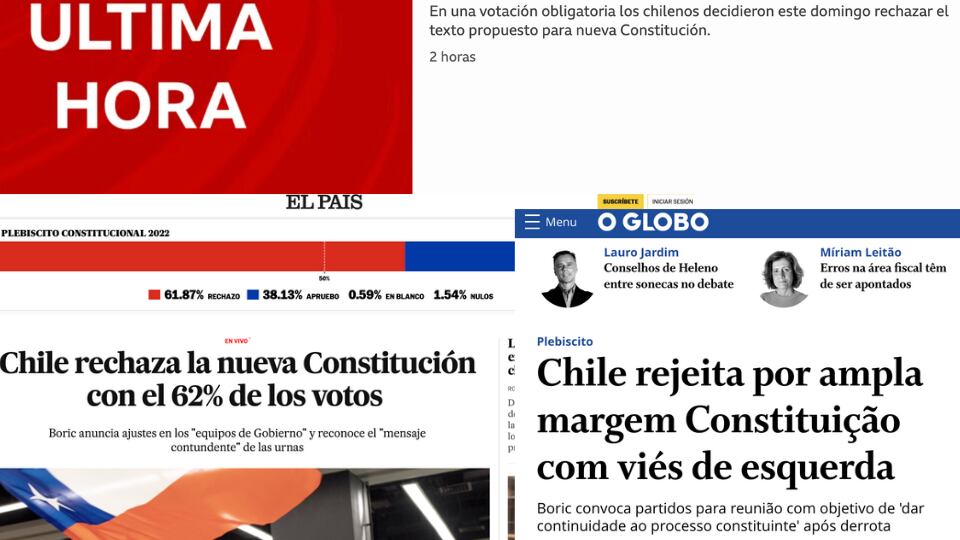 Las portadas del mundo por plebiscito en Chile