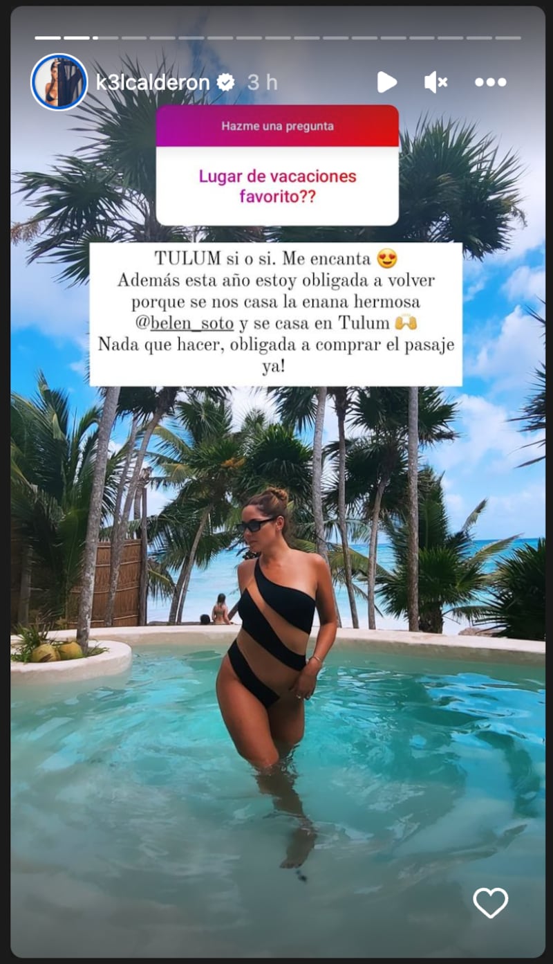 Historias Kel Calderón - Fuente: Instagram