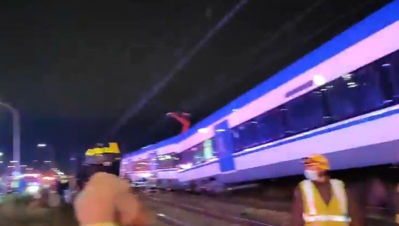 Choque trenes en San Bernardo | Fuente: X de IEC-180 CONTROL STGO