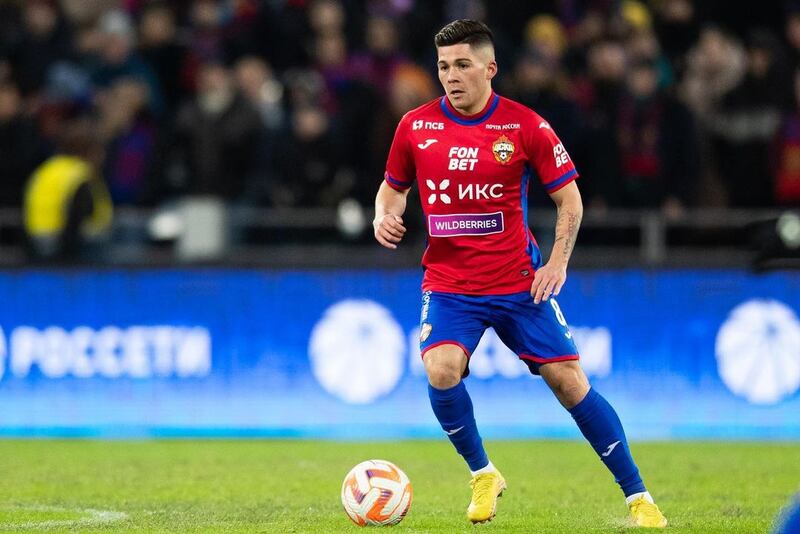 Víctor Felipe Méndez jugando por el CSKA de Moscú