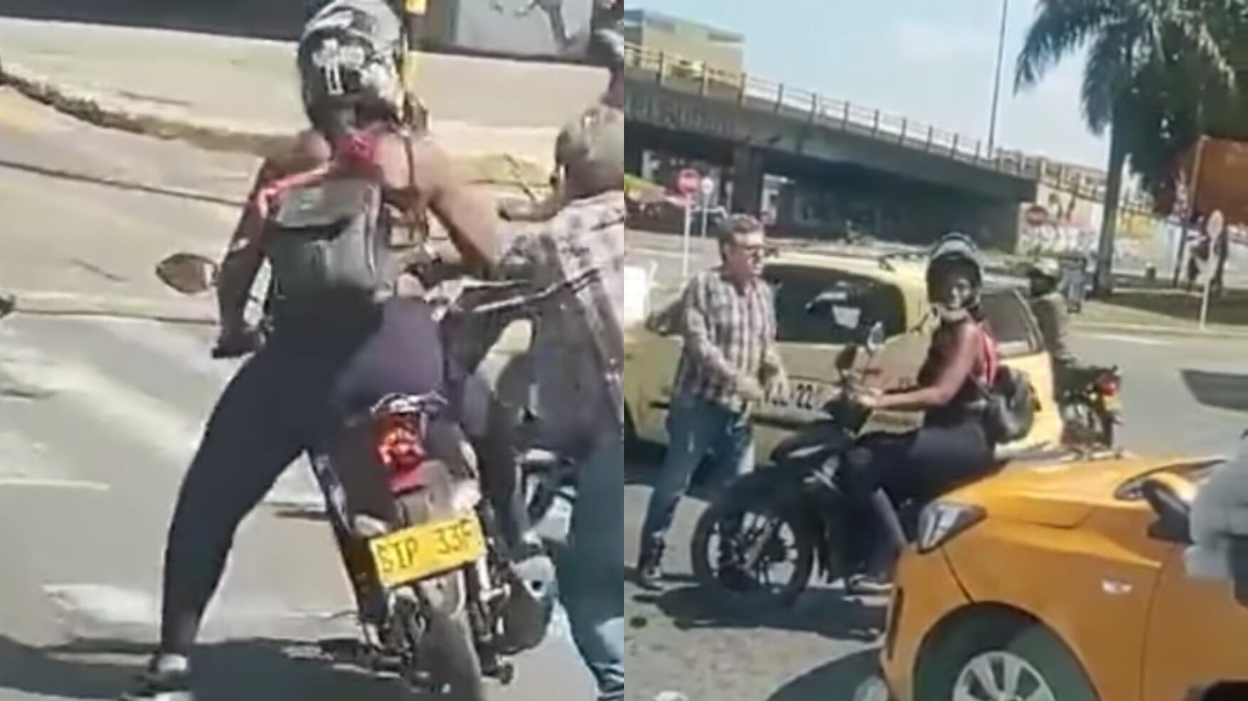 Taxista intentó evitar que se fugara mujer que le tumbó el espejo, pero sus esfuerzos fueron en vano.