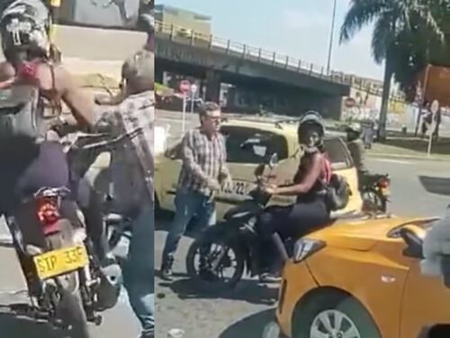 Video: Taxista quiso evitar que motera, que le voló el retrovisor, se fugara y ella se lo llevó por delante