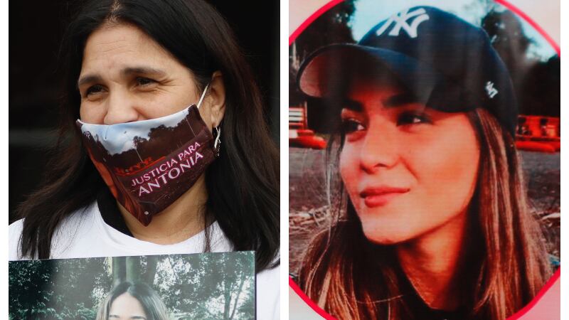 Marcela Parra y una imagen de su hija violada por Martín Pradenas