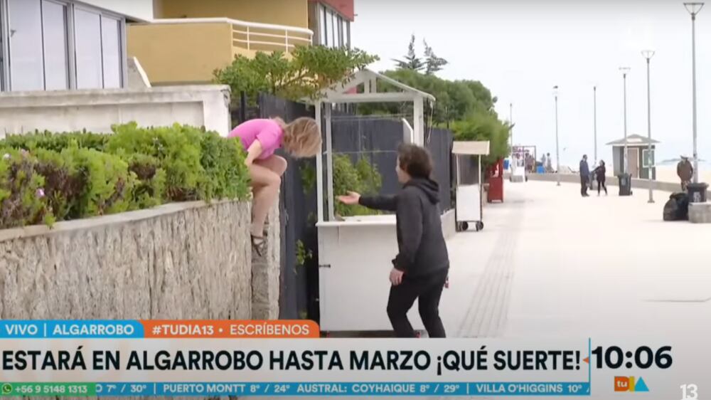 Vecina en Algarrobo | Captura: Canal 13