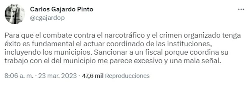 La decisión del Ministerio Público, de instruir una investigación sumarial a la Fiscalía Oriente por el caso de las "narco-casas" de La Florida, no fue bien recibida por el abogado Gajardo.