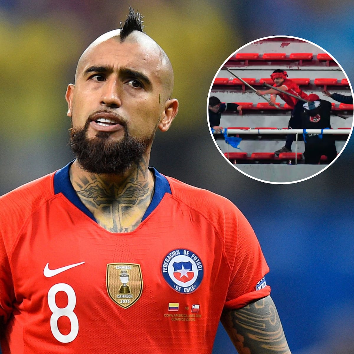 Arturo Vidal condena agresión a hinchas de U. de Chile Arturo Vidal condena agresión a hinchas de U. de Chile