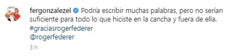 Fernando González homenajeó a Roger Federer luego de anunciar su retiro del tenis profesional.