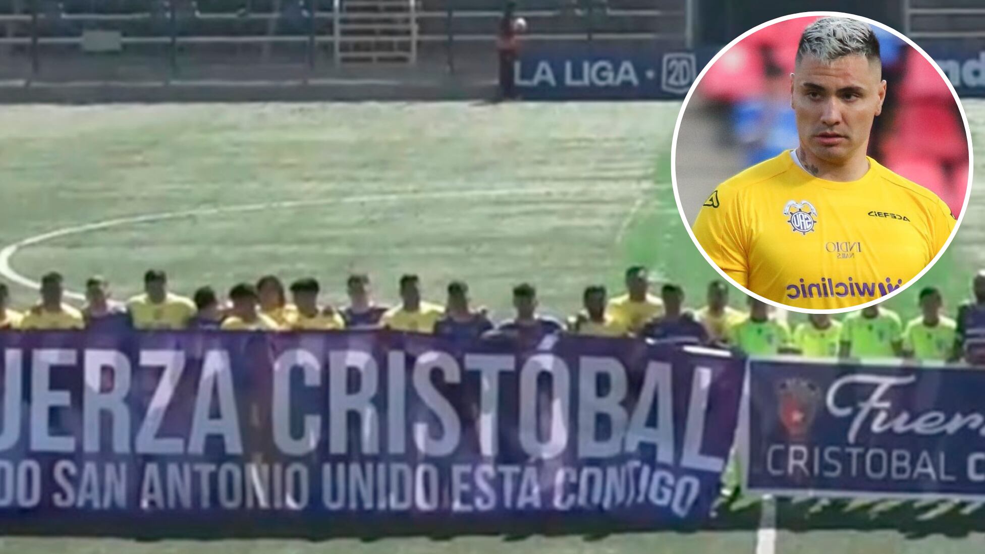 San Antonio Unido dedicó emotivo homenaje en la cancha a Cristóbal Campos