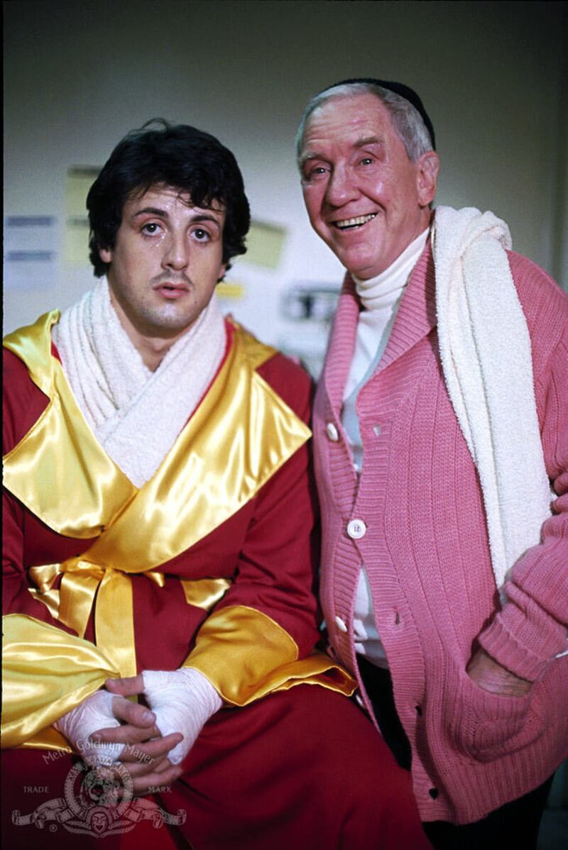 Burgess Meredith y Sylvester Stallone en 'Rocky'