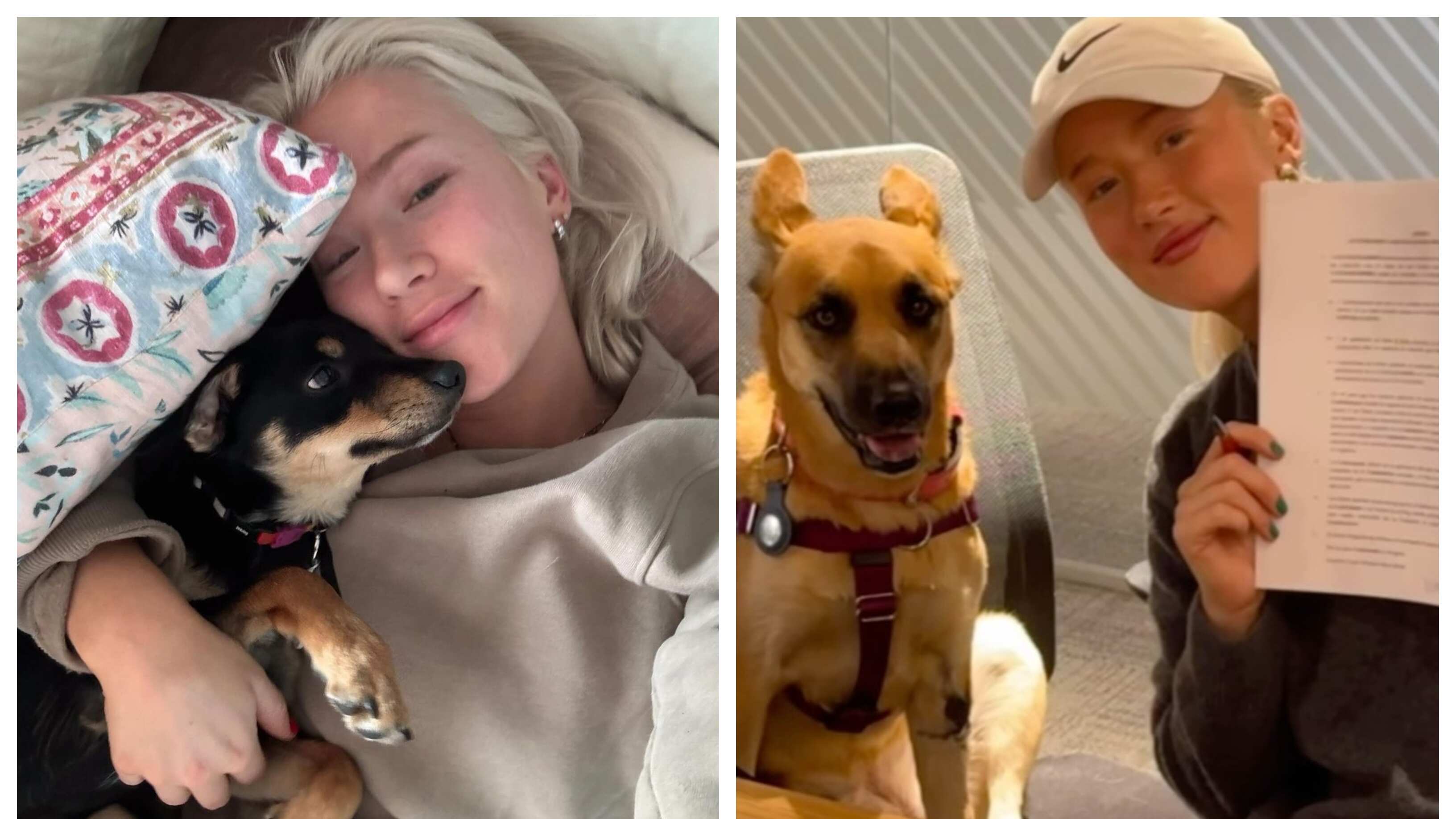 La influencer apoya a una fundación en su labor de promocionar la adopción de perros.