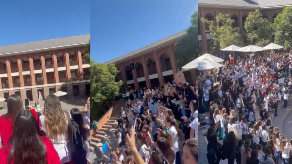 Manifestación en Universidad de los Andes | Fuente: CHV Noticias