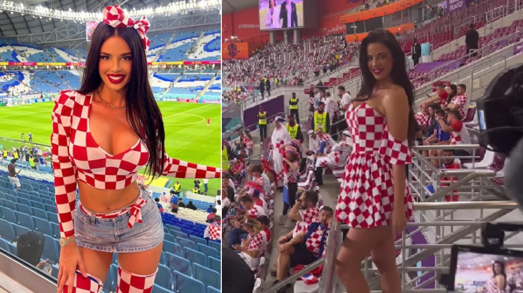 Ivana Knoll, Miss Croacia, fue captada en una fotografía en la que hombre qataríes la seguían con la cámara