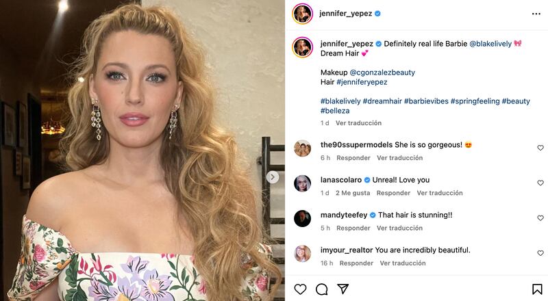 Blake Lively hizo sentir orgullosa a Carolina Herrera con este look floral