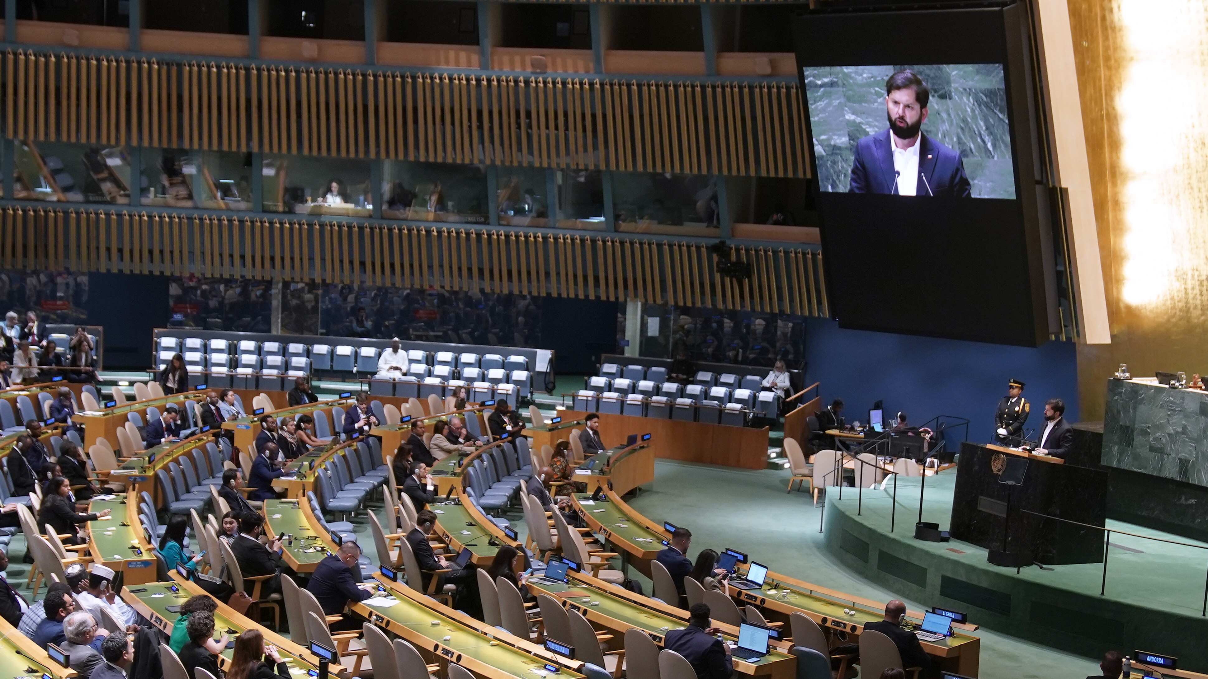 Gabriel Boric, durante su discurso en la Asamblea de la ONU. / PRESIDENCIA